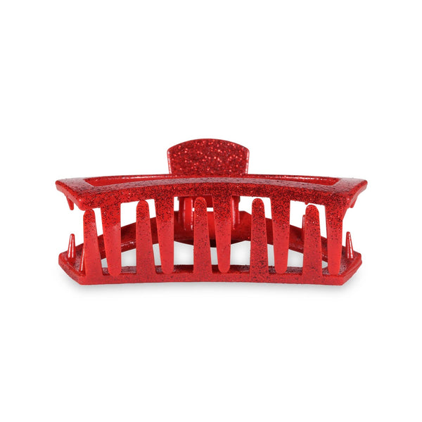 Open Red Glitter Medium Hair Clip