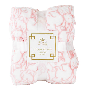 Delilah Bunny Throw White | Light Pink