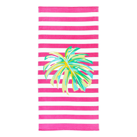 Palm Stripe Beach Towel