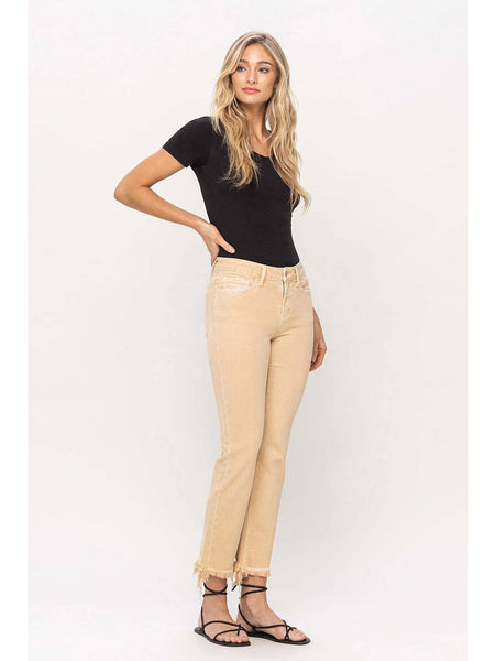 Mid Rise Straight Sun Beige Pants