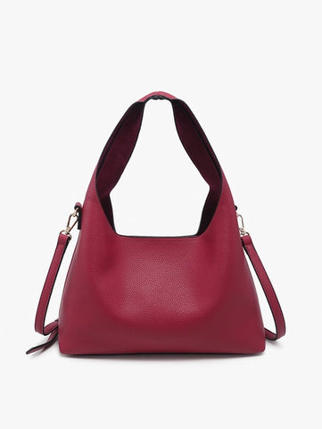 Adrianne Soft Hobo w/ Inner Bag |Dark Ruby