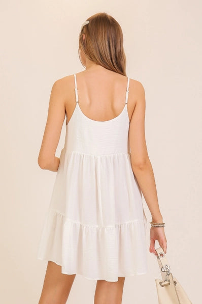 Airflow Tiered Babydoll Dress | Off White