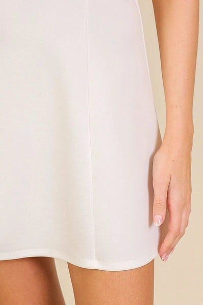 Strapless A-Line Mini Dress | White