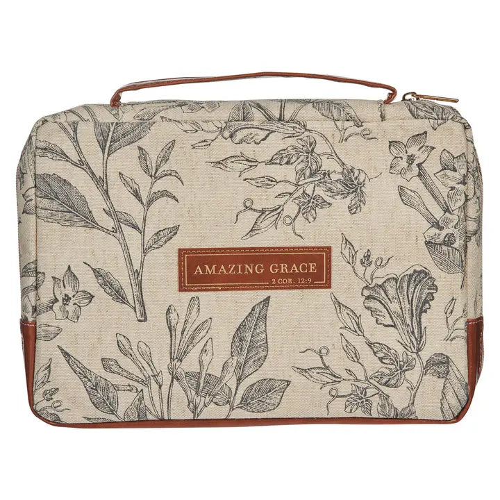 Bible Cover Floral Amazing Grace| Medium