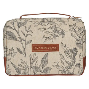 Bible Cover Floral Amazing Grace| Medium