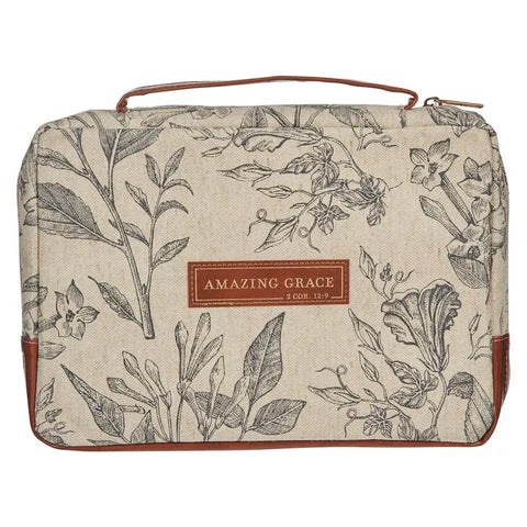 Bible Cover Floral Amazing Grace| Medium