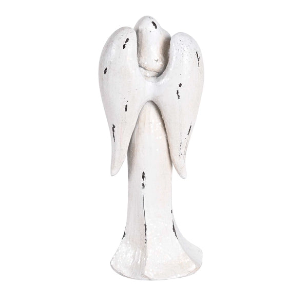 Angel Figurine Distressed Holding Candle