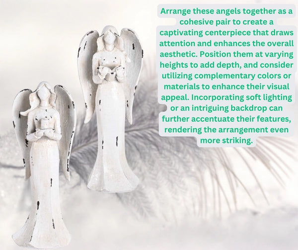 Angel Figurine Distressed Holding Candle