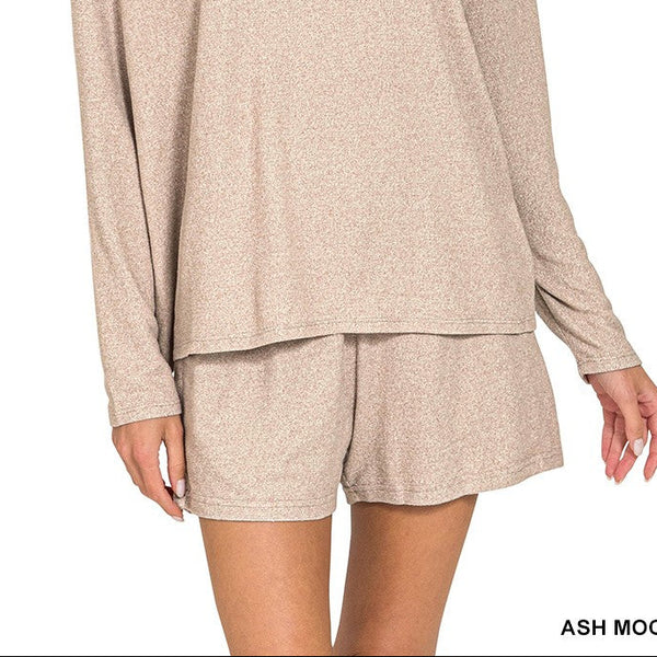 Soft Melange Shorts  | Ash Mocha