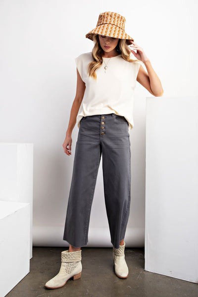 WIDE LEG TWILLTROUSER | ASH GREY