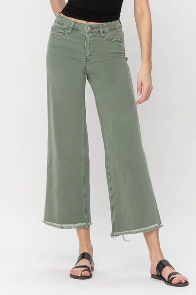 High Rise Crop Wide Leg Jeans