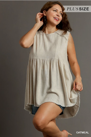 Frayed Tunic Top | Oatmeal