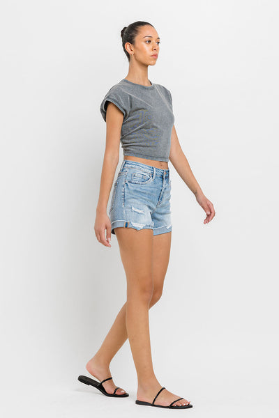 High Rise Stretch Shorts