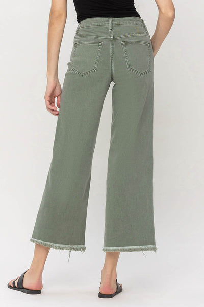 High Rise Crop Wide Leg Jeans