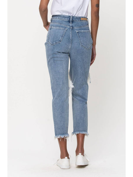 Light Denim High Rise Crop Jean