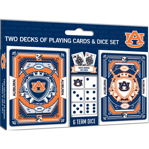 Auburn 2-Pack Playing Cards & Dice Set