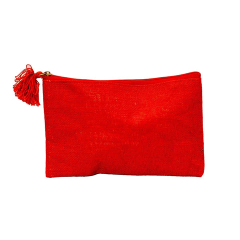 Jute Cosmetic Bag | Red