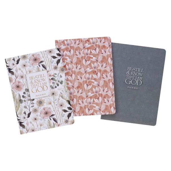 Large Notebook 3Pc Set Be Still Ps. 46:10