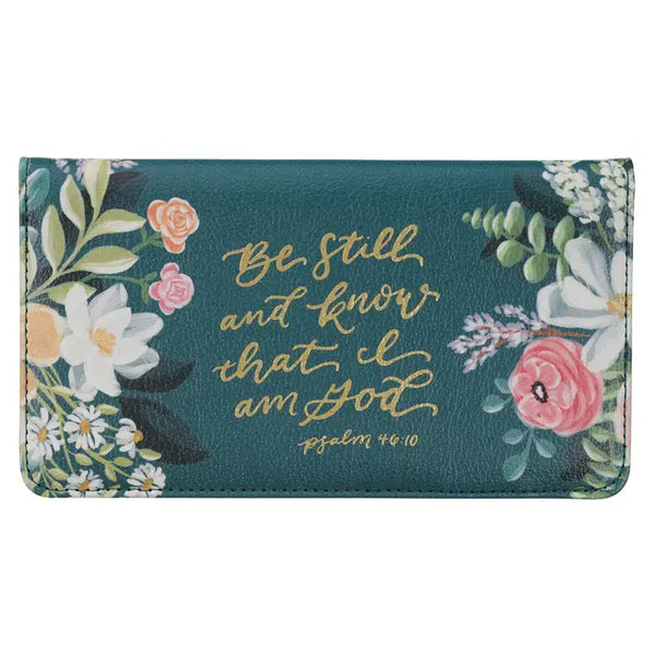 Teal Be Still Ps. 46:10-Checkbook Wallet