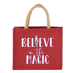 Believe in the Magic Gift Tote Red/White/Multi 12x10x8