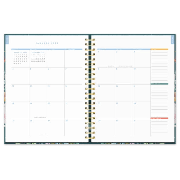 2026 Bella Flora Extra-Large Spiral Planner