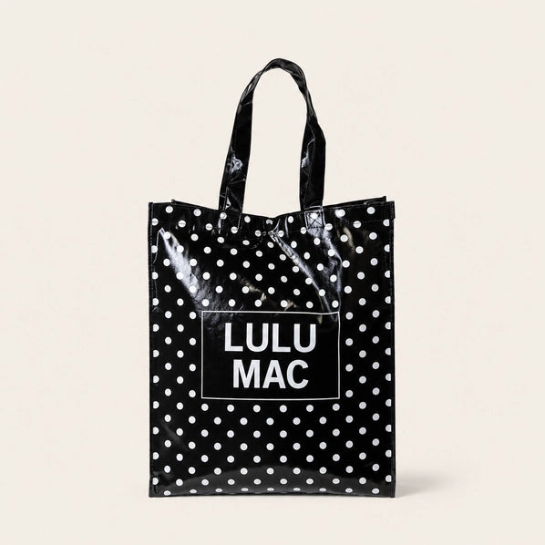 Lulu Mac Reusable Tote| Black White Dots
