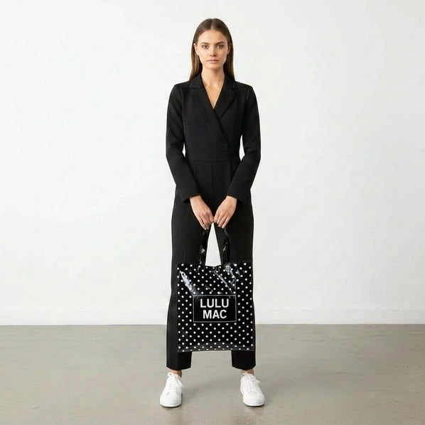 Lulu Mac Reusable Tote| Black White Dots