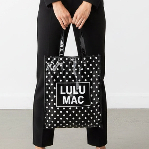Lulu Mac Reusable Tote| Black White Dots
