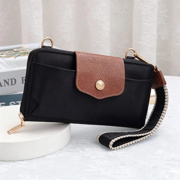 Mila Smartphone Wallet Crossbody with Boho Wristlet | Black