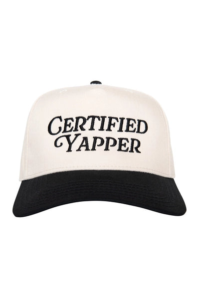 Certified Yapper Two-Toned Vintage Hat Gifts For Grads | Black and Tan