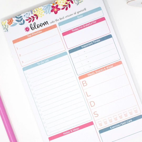 Floral Dots Daily Planning Pad 6x9in