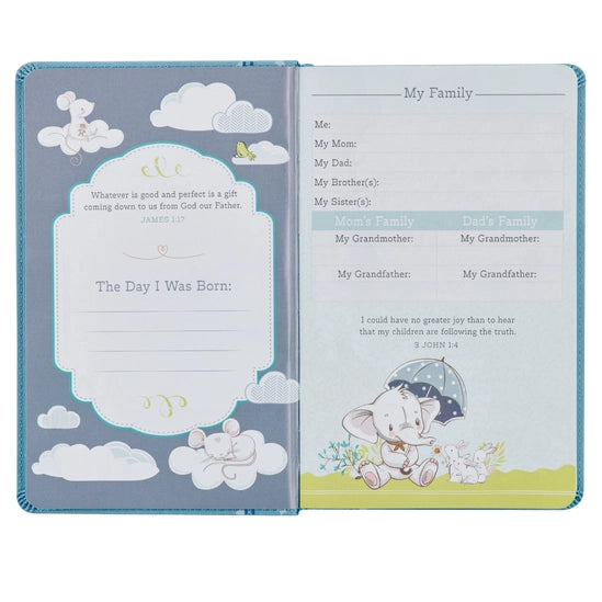 Bible NLT Infant Faux Leather, Blue