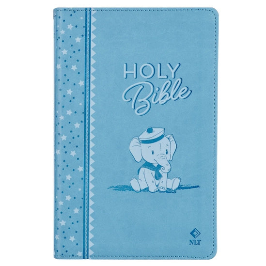Bible NLT Infant Faux Leather, Blue