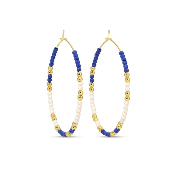 Game Day Delicate Hoops| Blue/White