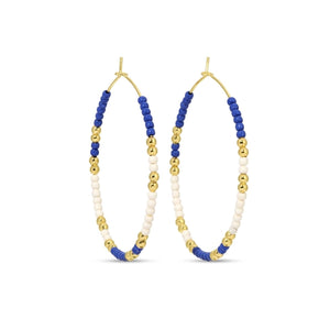 Game Day Delicate Hoops| Blue/White