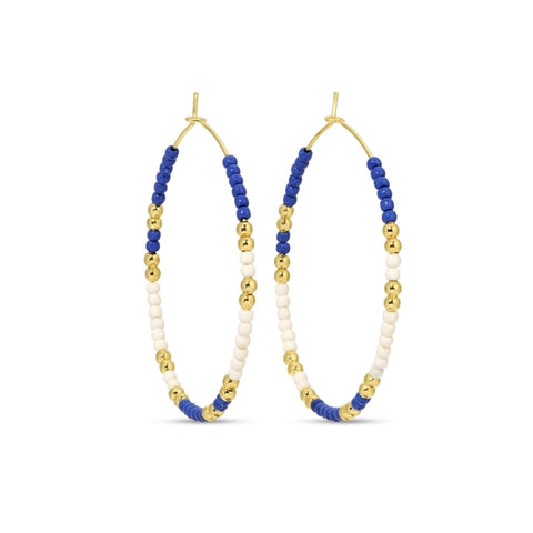 Game Day Delicate Hoops| Blue/White