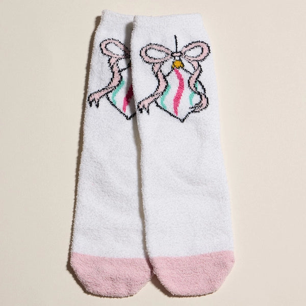 4Pairs-Bow HOHOHO Nutcracker Printed Christmas Bundle Socks Set
