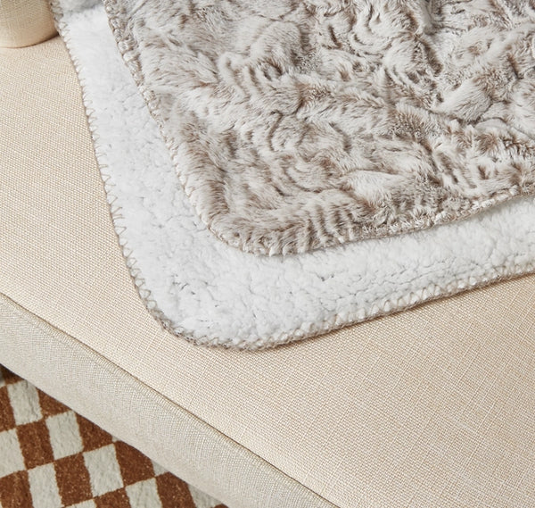 Bronze Baroque" Faux Fur Plush Throw Blanket - 50"x70"
