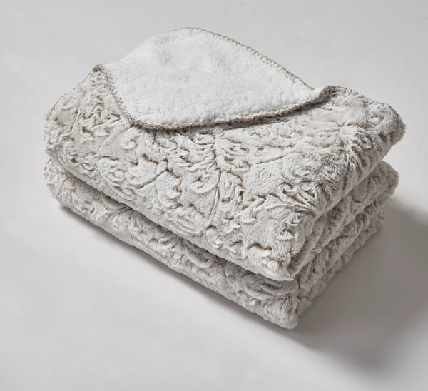 Bronze Baroque" Faux Fur Plush Throw Blanket - 50"x70"