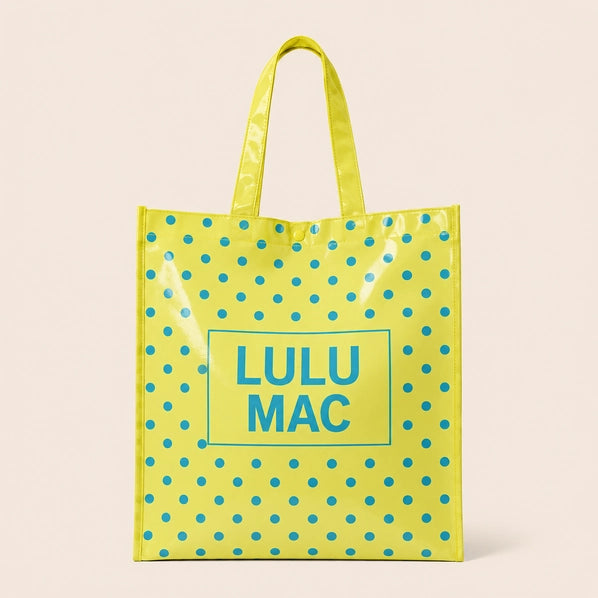 Lulu Mac Reusable Tote| Butter Blue Dot