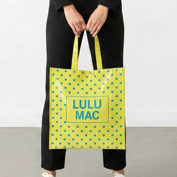 Lulu Mac Reusable Tote| Butter Blue Dot
