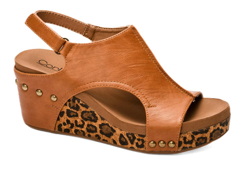 Corkys Carley Wedge | Cognac Leopard