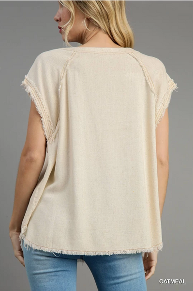 Round Neck Top | Oatmeal