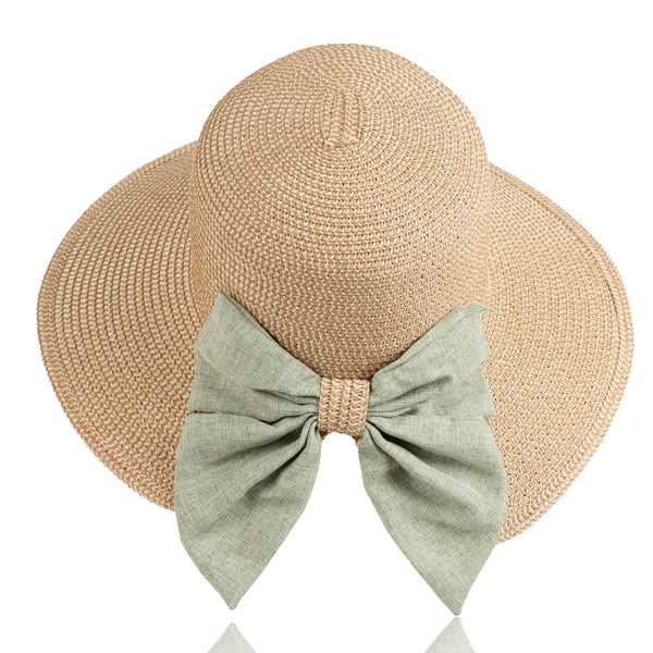 Sun Hat Boho Wide Brim with Bow | Sage