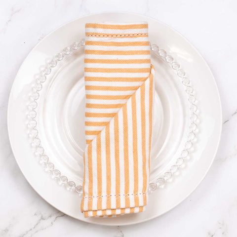 Madison Stripe Napkin Orange/White 18x18
