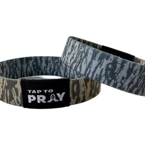Tap To Pray™ Wristbands - Tree Bark Camo Brown & Grey |2 Sizes