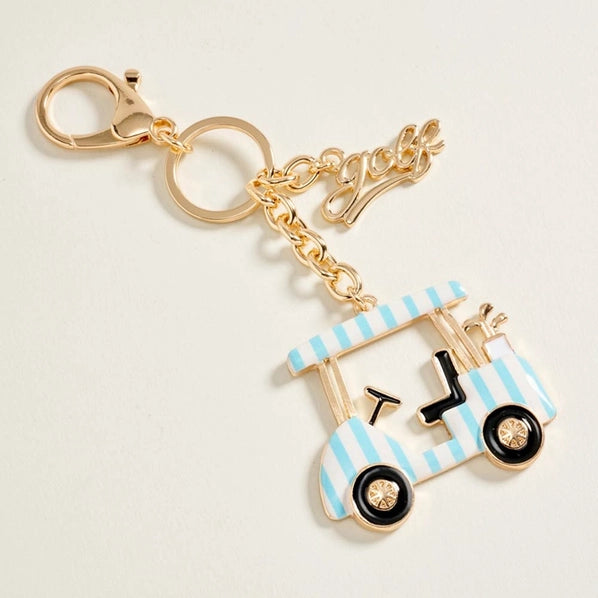 Golf Cart Charm Drop Keychain Bag Charm | Blue\Pink