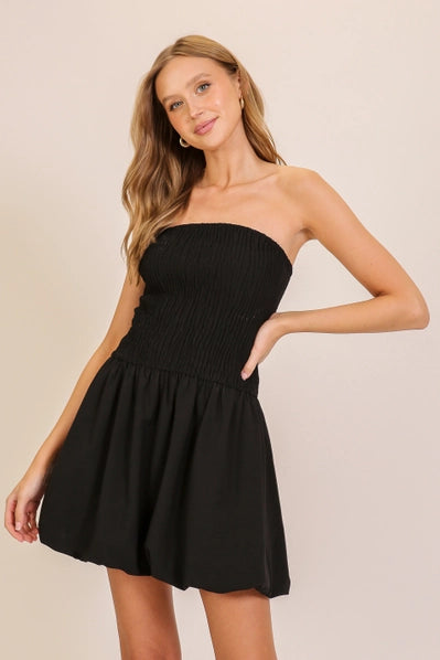 Chic Bubble Hem Dress | Black