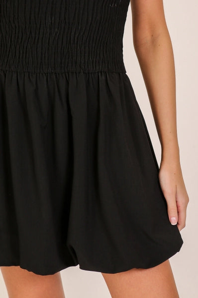 Chic Bubble Hem Dress | Black