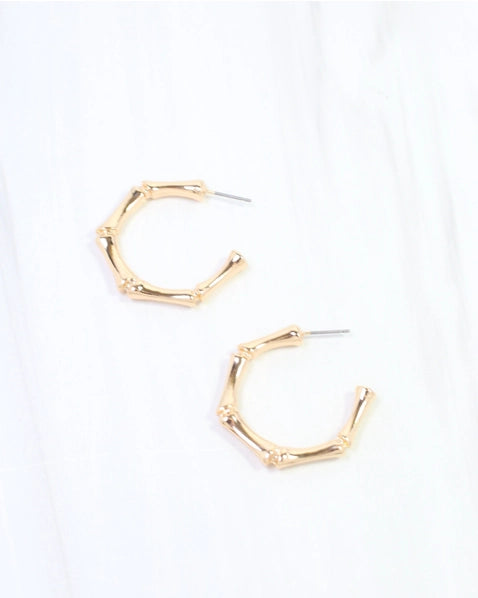 Citlali Bamboo Hoop Earring Gold